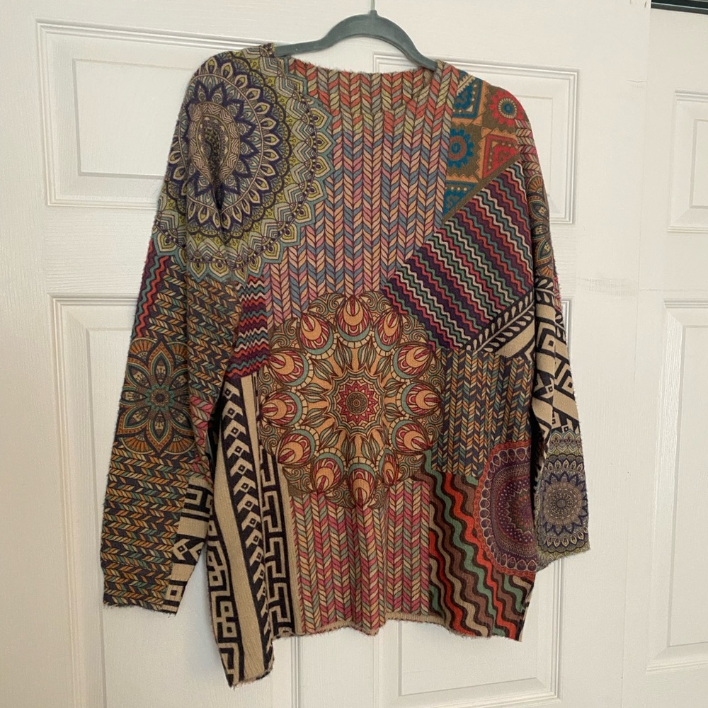 Art-Deco Oversized Wool Sweater